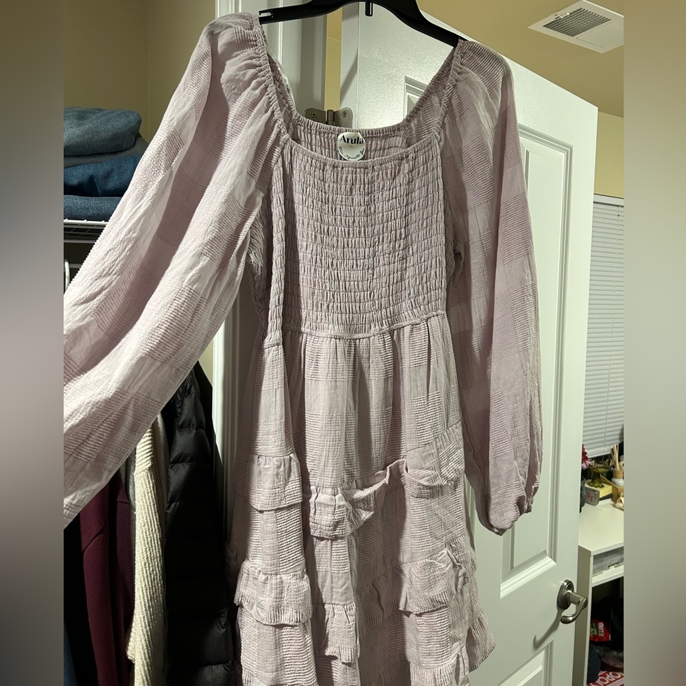 Arula light purple long sleeve dress